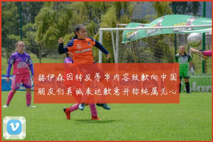 赫伊森因转发辱华内容致歉向中国朋友们真诚表达歉意并称纯属无心之过
